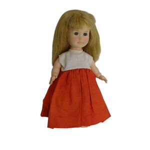 Effanbee 1980 Blonde Doll Freckles With Red Dress Collectible Vintage 11" FLAW